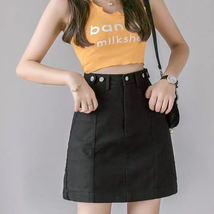 Quần Váy Jean Nữ Lưng Cao, Co Dãn Mạnh, Màu Xám Khói Kiểu Dáng Đẹp Big size 3595 MoliJeans