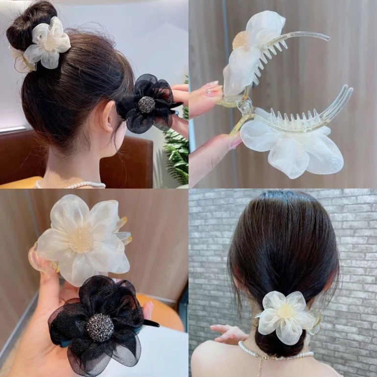 Kẹp Tóc Hình Hoa Hướng Dương Đính Đá Thời Trang Mùa Hè Cho Nữ🍀FREESHIP🍀Phụ Kiện Búi Tóc Hình Hoa Mềm Mại