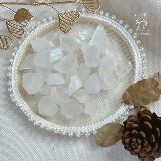 Đá thô Clear Quartz Brazil màu trắng đẹp (chất đục) dùng sưu tầm, làm handmade, Reiki, thanh tẩy, thiền định