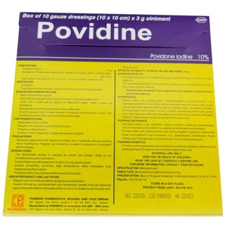 [Hỏa Tốc Q10] Gạc Povidine Pharmedic 10x10cm dắp vết thương vết phỏng