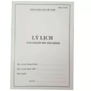 Lý lịch của người xin vào đảng (6 quyển)