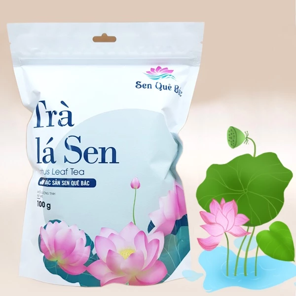 Trà lá sen thu hái từ giống sen cốm sản phẩm hợp tác xã sen quê Bác, an thần giúp giảm cân tự nhiên lành mạnh