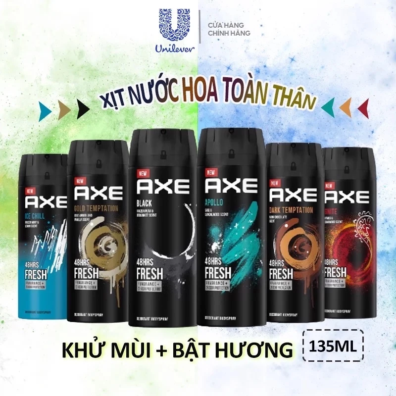 [ CHÍNH HÃNG] Xịt Khử Mùi Toàn Thân Axe 135ml