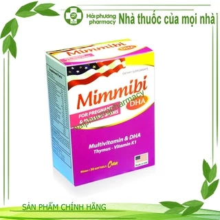 [Mẫu mới] Mimmibi - Bổ sung dưỡng chất trong giai đoạn phụ nữ mang thai và cho con bú - 30 viên - hinew