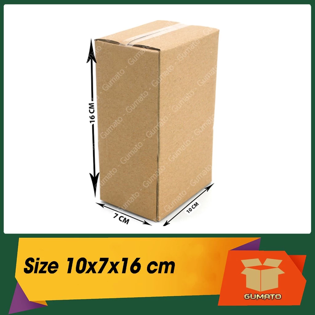 Size 10x7x16 cm, hộp giấy thùng carton gói hàng tại Gumato (Mã số P15)