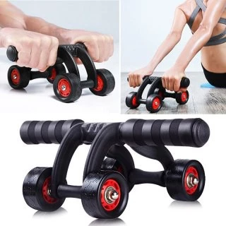 Con Lăn Tập Bụng 4 BÁNH Yoga,Gym + tặng miếng thảm + con lăn 4 bánh tập cơ bụng tại nhà