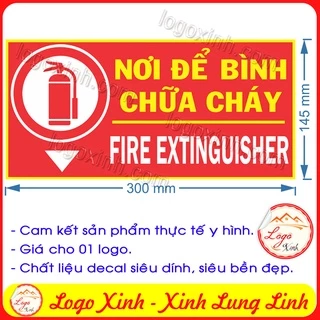 LOGO TEM STICKER DÁN THÔNG BÁO NƠI ĐỂ BÌNH CHỮA CHÁY, BÌNH CỨU HỎA, FIRE EXTINGUISHER PLACE