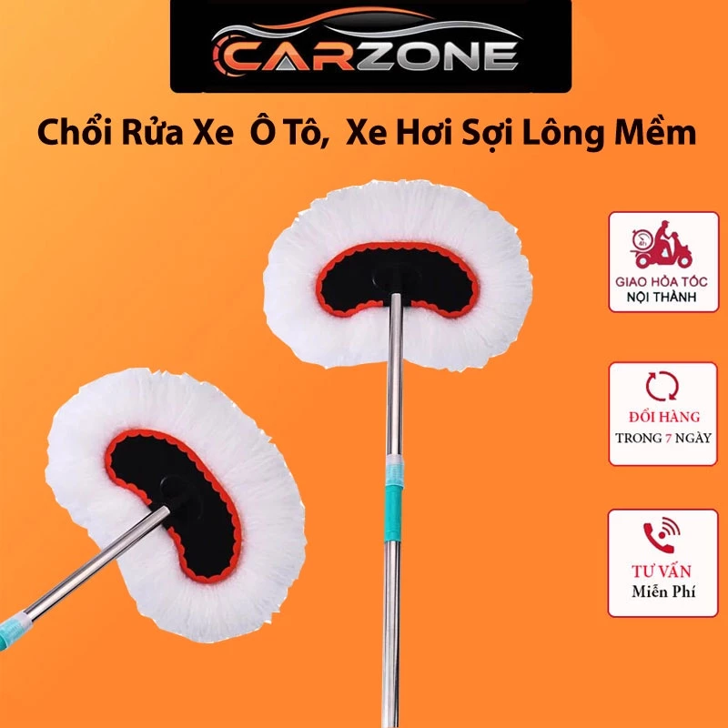 Chổi Lau Xe Ô Tô Cán Dài Lông Mềm Tạo Bọt Tốt – CHỔI DÀI