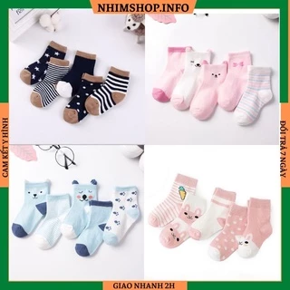 Tất cho bé trai bé gái cao cổ vớ phù hợp cho trẻ em 0 1 2 3 4 5 tuổi 100% cotton mềm mại điều hòa kháng khuẩn TA11