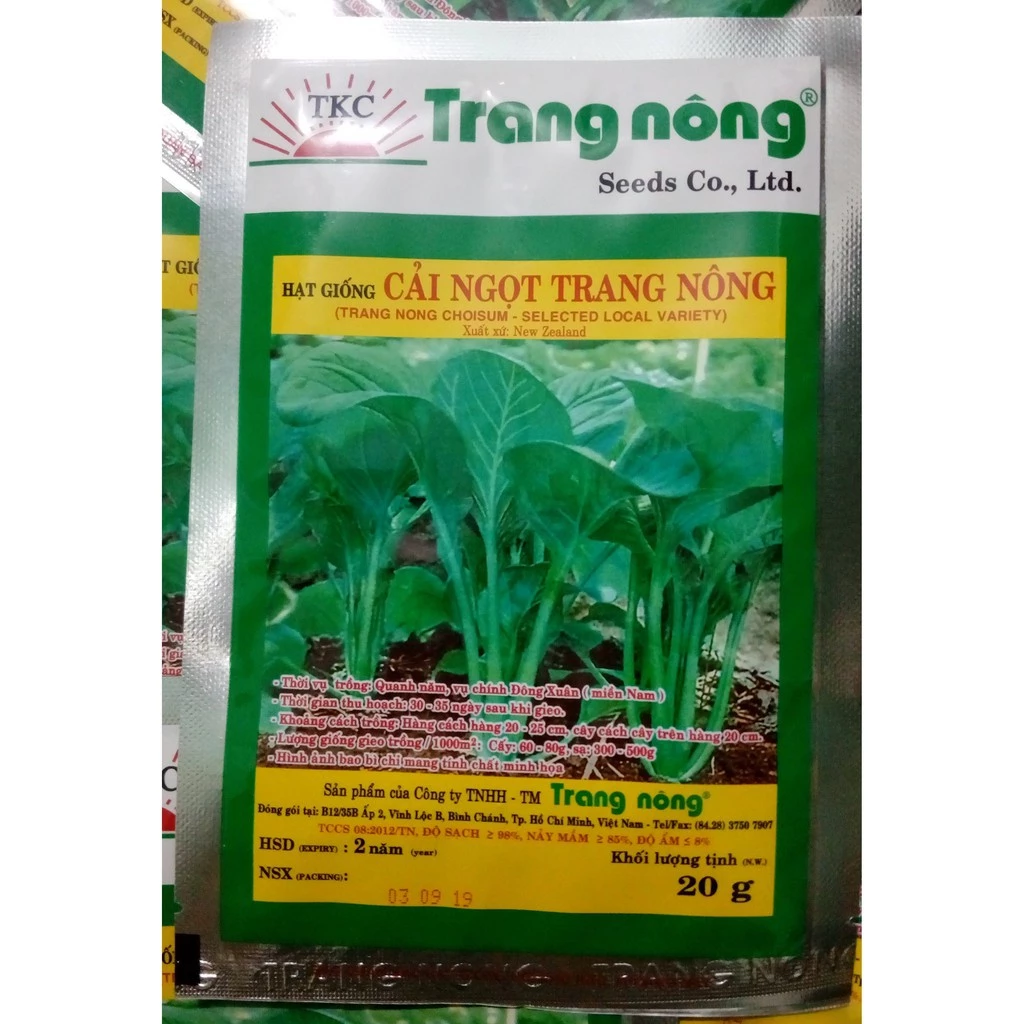 40G - 2 Bịch Hạt Giống Rau Cải Ngọt