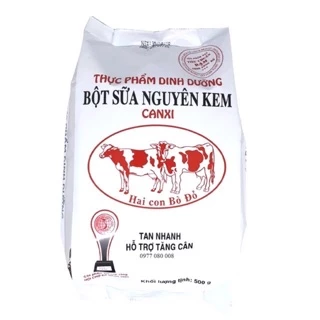 Bột Sữa Nguyên Kem Hai Con Bò Đỏ giàu canxi túi 500G