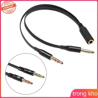 Cáp chia cổng âm thanh sang 2 giắc tai nghe/ micro 3.5mm hình chữ Y