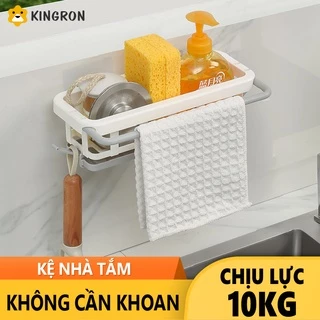 Kệ để đồ rửa chén, nhà bếp siêu chắc, Giá treo tường nhựa để đồ dùng không cần khoan tường KINGRON