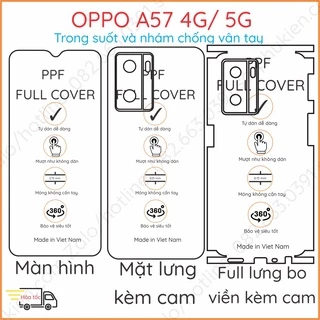 Dán PPF Oppo A57 2022 (4G/5G) / A77 (4G 5G)/ A77s loại trong, nhám dành cho màn hình, mặt lưng , full lưng bo viền