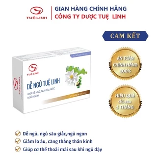 ✅Dễ ngủ Tuệ Linh [Chính hãng] - Giảm lo âu căng thẳng, Dễ ngủ, Ngủ ngon, Ngủ sâu giấc - Hộp 10 viên