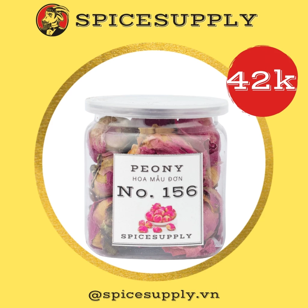 Peony - Trà hoa mẫu đơn SPICESUPPLY Việt Nam sấy khô thượng hạng Hũ 40g