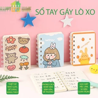 Sổ Tay Ghi Chép Mini Dễ Thương Lò Xo Tiện Lợi Nhỏ Xinh, Sổ Note Mini Mẫu Xinh Xắn, Sổ Nhật Ký Nhỏ Thiết Kế Dễ Thương