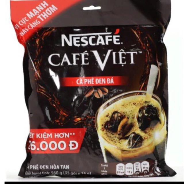 BỊCH NESCAFE CÀ PHÊ ĐEN VIỆT (35 gói x 16g)