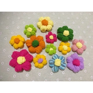 Pin cài áo hoa len handmade Hoa len size lớn (inbox chọn màu)