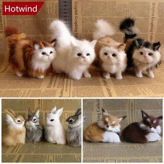 Mô Hình Mèo / Thỏ / Cáo Mini Bằng Lông Giả N9V9 Trang Trí Nhà Cửa