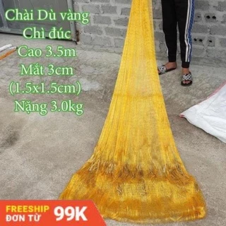 Chài Đánh Cá Chài Dù vàng dài 2m bung 4m chất 8kabsan6