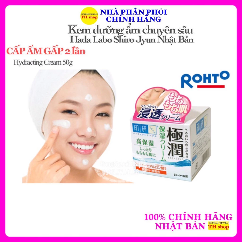 Kem dưỡng ẩm chuyên sâu trắng da Hada Labo Shiro Jyun Hydrating Cream 50g Nhật Bản màu trắng DƯỠNG ẨM CHUYÊN SÂU