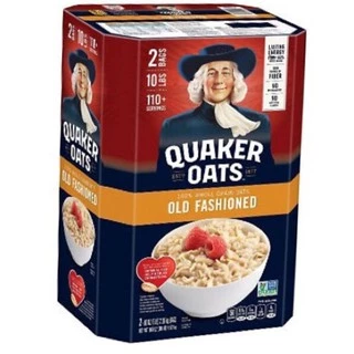 Yến Mạch Quaker Mỹ Thùng 4,52kg Mẫu Mới Thùng Vàng ( Nguyên Hạt Cán Mỏng )