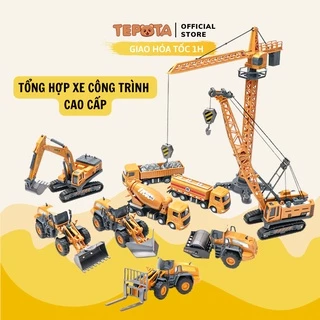 Xe Đồ Chơi Trẻ Em Tepota Mô Hình Xây Dựng Kỹ Thuật Chất Liệu Hợp Kim Cao Cấp Đẹp X03