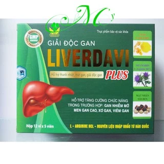 Viên uống giải độc gan, bảo vệ gan, tăng cường chức năng gan Liverdavi Plus - Hộp 60 viên