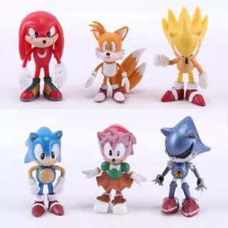 Set 6 Mô Hình Nhân Vật Trong Sonic The Hedgehog