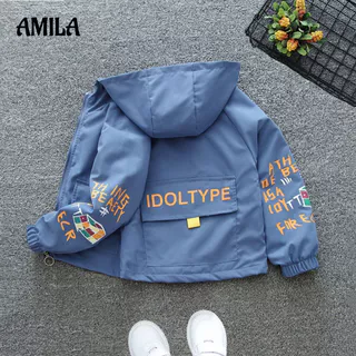 Áo khoác hoodie AMILA mỏng thoáng khí phong cách Hàn Quốc mới mẻ cho bé trai