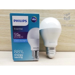 Đèn Led Phillips 9W (Ánh sáng trắng - Ánh sáng ấm) - 6,500K (Trắng)/3,000K (Vàng) - Tiết Kiệm Điện