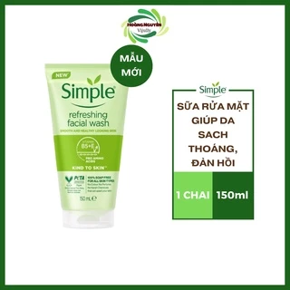 Sữa rửa mặt Simple giúp da sạch thoáng & không chứa xà phòng 150ml