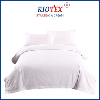 T300 Drap- Ga Cotton Trắng Trơn T300 Riotex Home Cao Cấp- Ga Cho Nệm 5-35cm Gia Đình, Khách Sạn