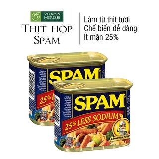 Thịt Hộp Spam 25% Less Sodium Mỹ 340g (ít mặn) - Vitamin House -115445