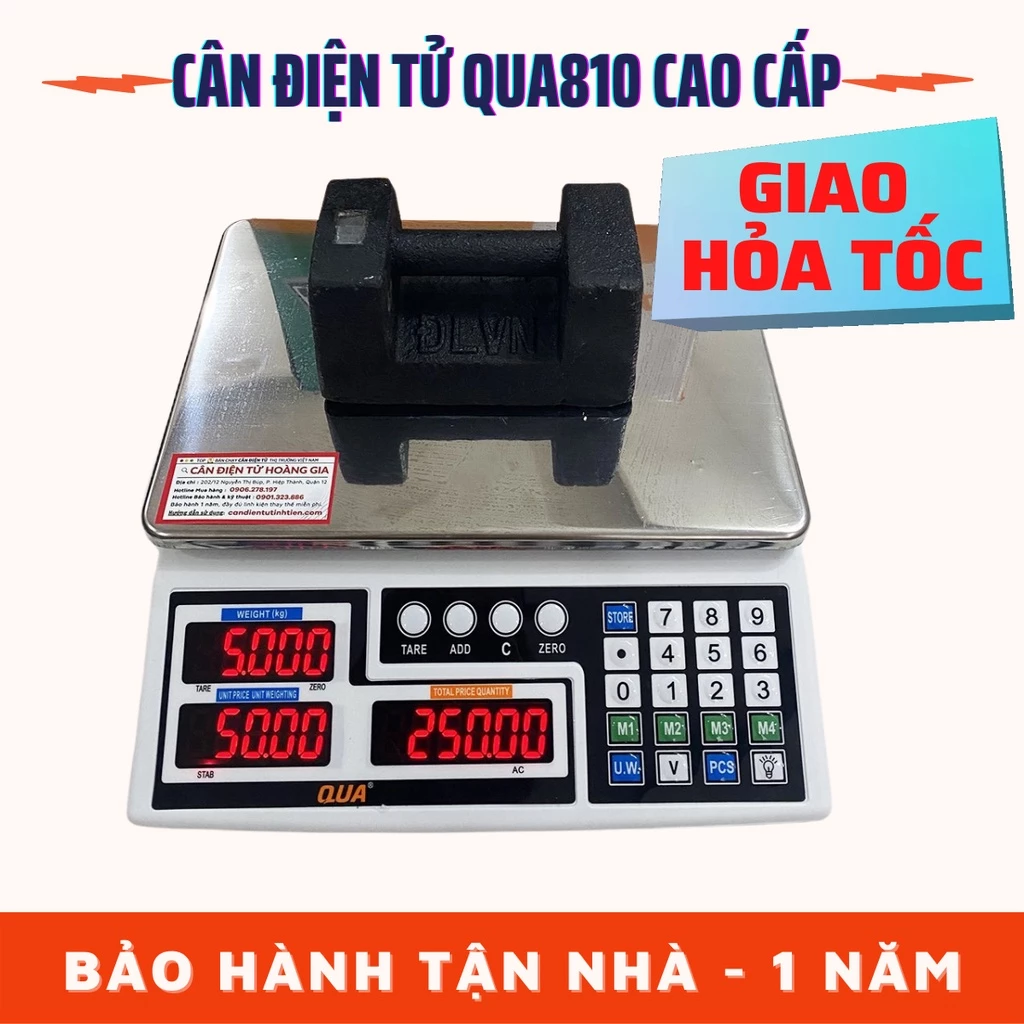 Cân điện tử tính tiền QUA810 30kg/5gam cân tự tính tiền tự động cao cấp