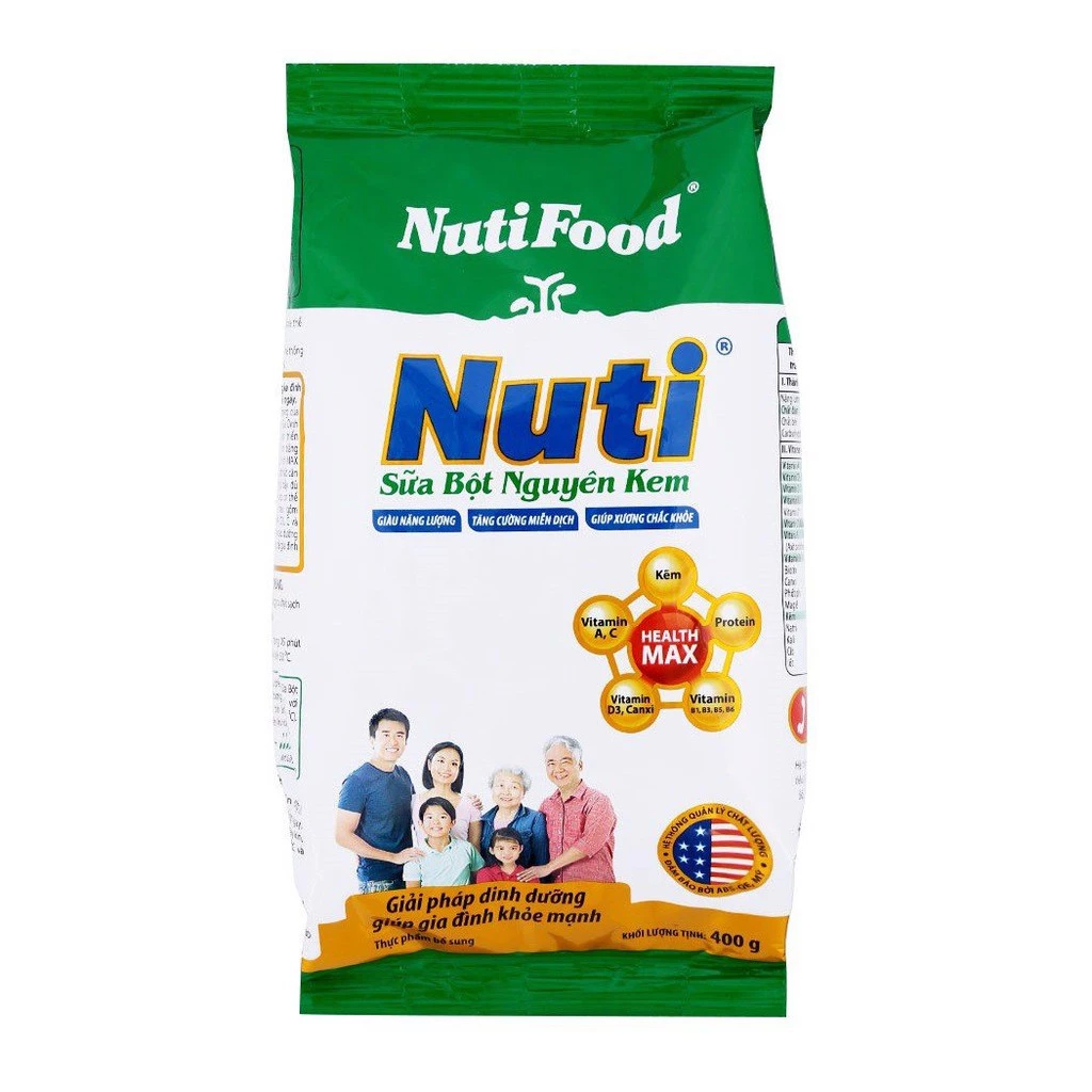 Sữa bột Nuti Nguyên Kem gói 400g