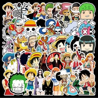 [Set 50 Cái] Sticker One Piece cute dán trang trí laptop, mũ nón bảo hiểm, vali, xe tay ga, ván trượt