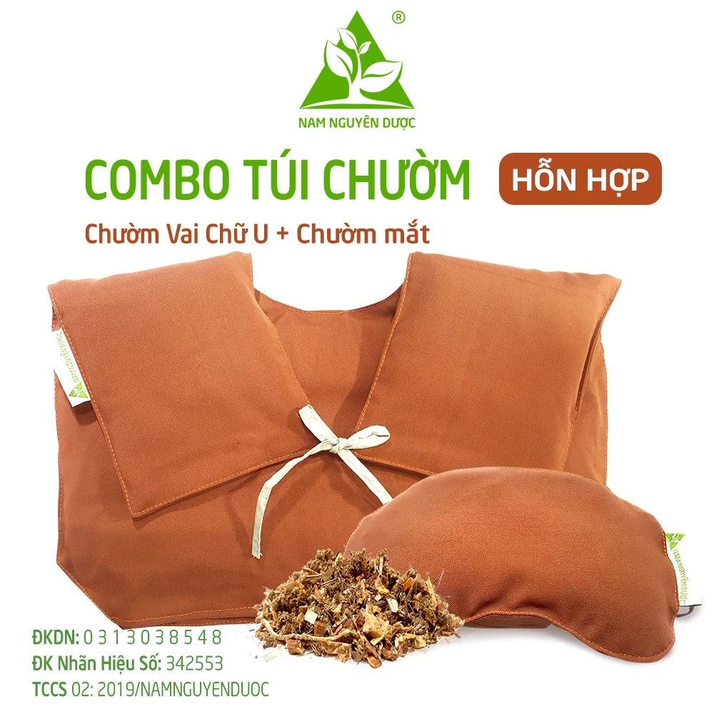 Combo túi chườm Vai Chữ U + Chườm Mắt Dược HỖN HỢP Nam Nguyên Dược