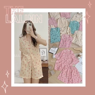 [ ẢNH THẬT ] Pyjama đũi lạnh hoạ tiết dễ thương. Bộ ngủ nữ đũi tơ mát mẻ mùa hè nhiều hoạ tiết