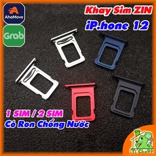 Khay sim iPhone 12 6.1" bản 1 SIM/ 2 SIM ZIN có Ron Chống Nước & Lẫy Giữ Sim