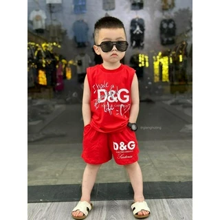 Set bộ quần áo tanktop D.G cho bé trai chất cotton co giãn thoáng mát HOBI KIDS