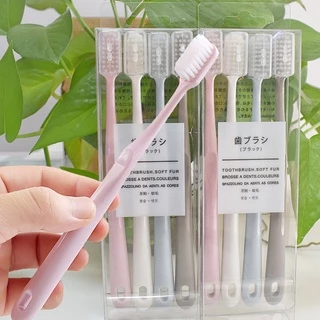 Set 4 Cây Bàn Chải Đánh Răng Lông Mềm Muji Nhật Bản