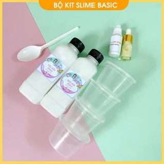 Bộ kit làm slime basic đầy đủ phụ kiện có hướng dẫn, Bộ kit làm slime cơ bản có hộp đựng BK10