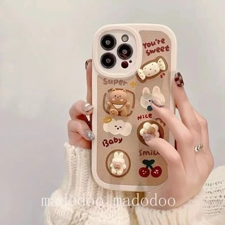 Casing Redmi Note 13 12 11 11S 10S 9S 9 Pro 8 7 2022 4G 5G 12C A1 A2 10 10C 10A 9A 9C 9T POCO X5 X3 NFC K20 Mi 14 13T 10T Cute Cartoon Strawberry Cherry Candy Bear Rabbit Flower Airbag Shockproof Soft Phone Case Full Lens Protection Back Cover XPN 05