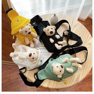 Túi Đeo Chéo Ngực Đựng Điện Thoại Hình Gấu teddy Dễ Thương Thời Trang Cho Bé Gái