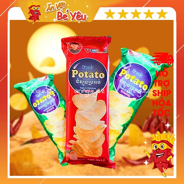 Snack Potato khoai tây lát Vela ăn vặt cổng trường ăn vặt tuổi thơ