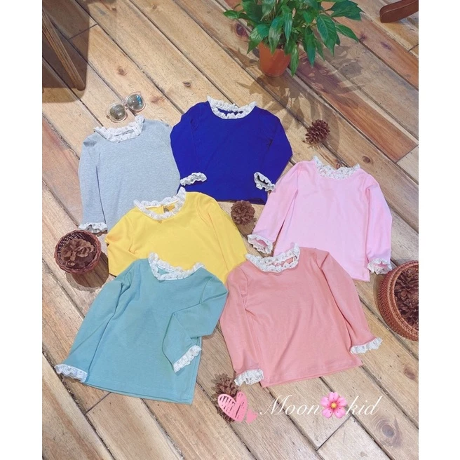 Set 3 áo cotton dài tay bé gái