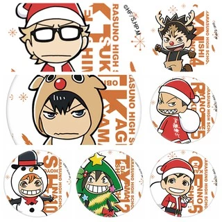 (NOEL) Huy hiệu IN HÌNH Haikyuu!! Vua bóng chuyền anime chibi dễ thương