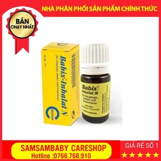 Tinh Dầu Babix Inhalat N 10ml Đức Chống Cảm Ho Ngạt Mũi Sổ Mũi Cho Trẻ Từ Sơ Sinh 3 Tháng Tuổi